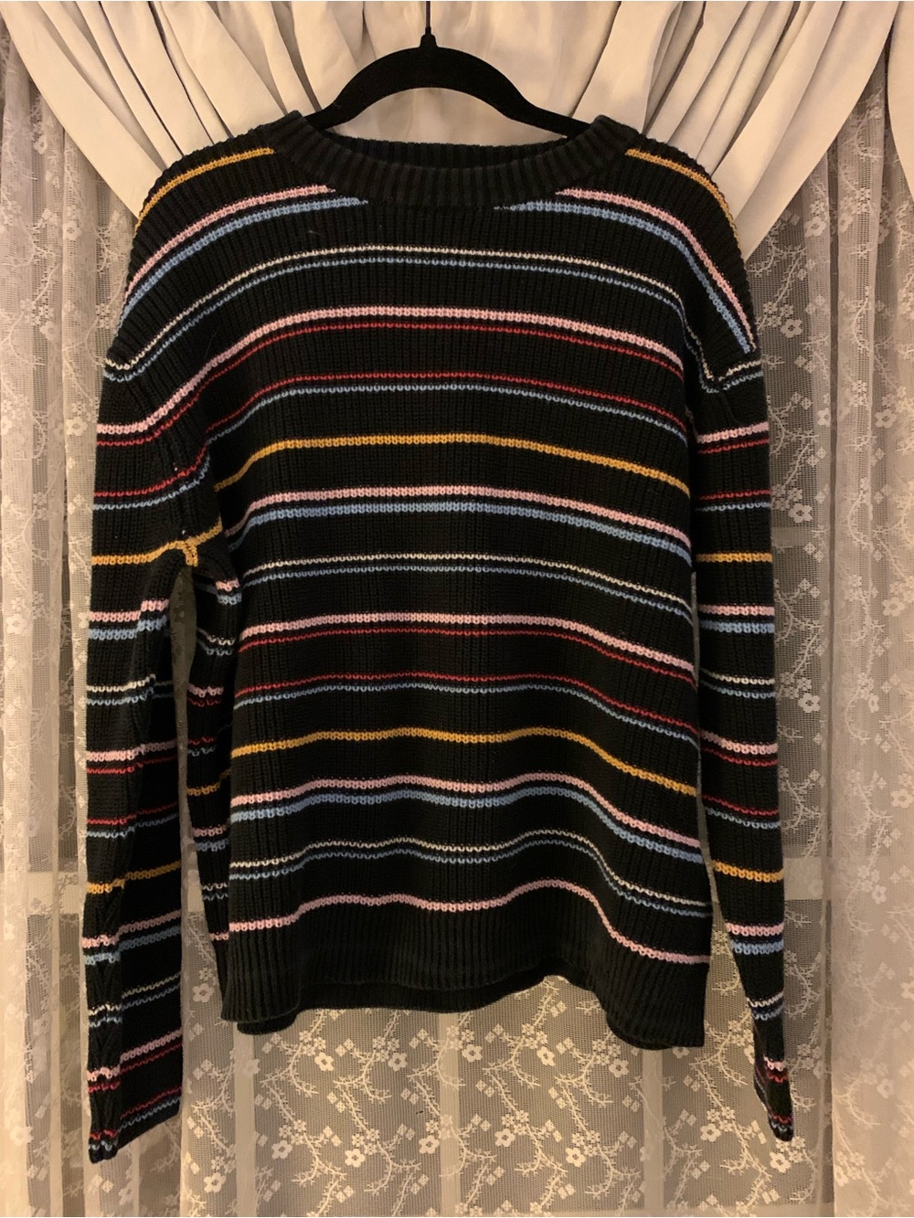 POPSUGAR Black Multi-Stripe Knit Sweater
